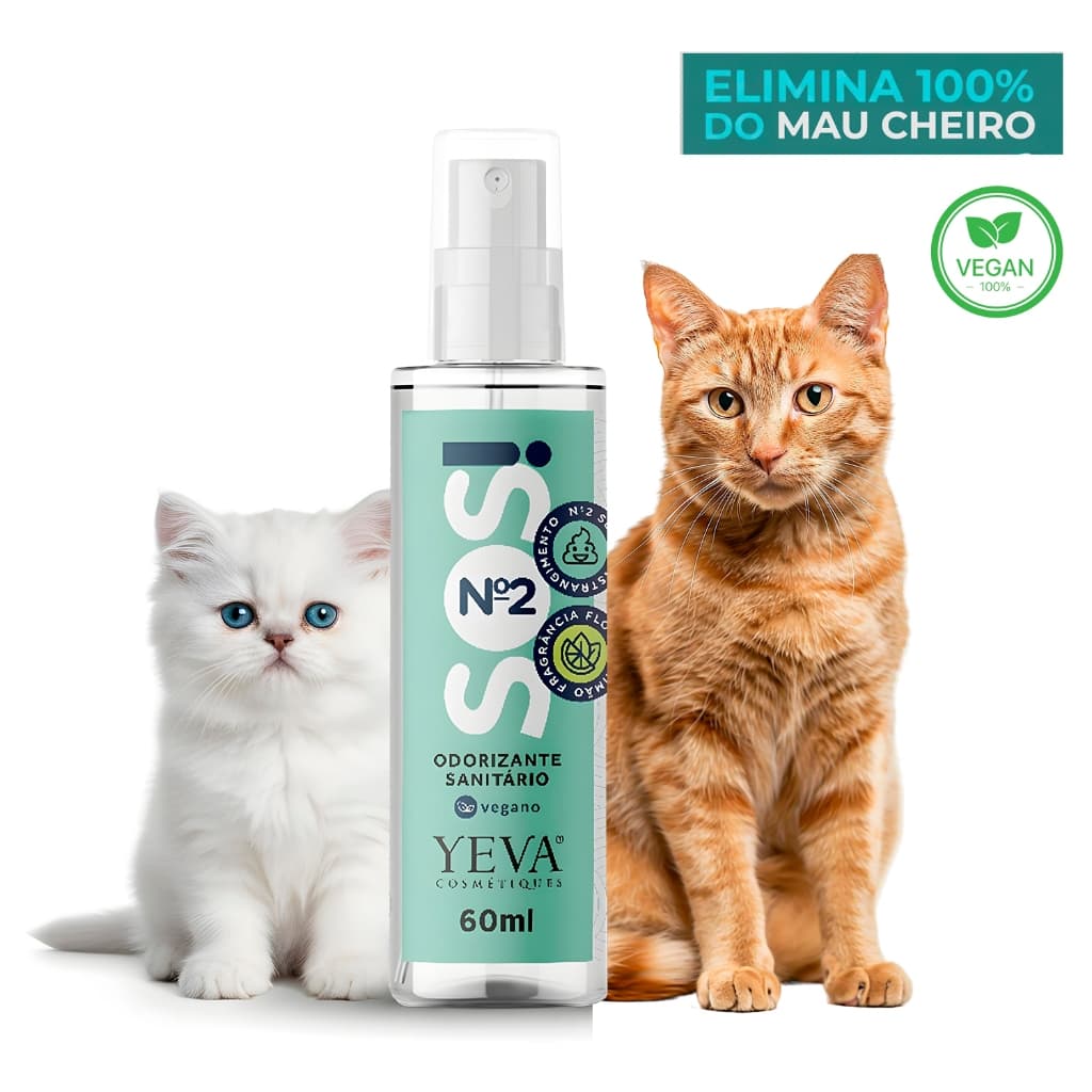 Tira Cheiro Forte Xixi Gato e Amônia Neutralizador de Odores para Caixa de Areia SOS 60ml Vegano Pet