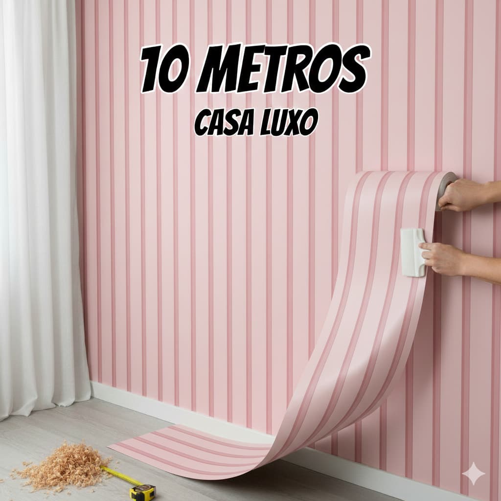 Papel de Parede Ripado Adesivo Premium 1/2/3/6/12 Metros por 50cm – Luxo para Quarto Sala e Casa
