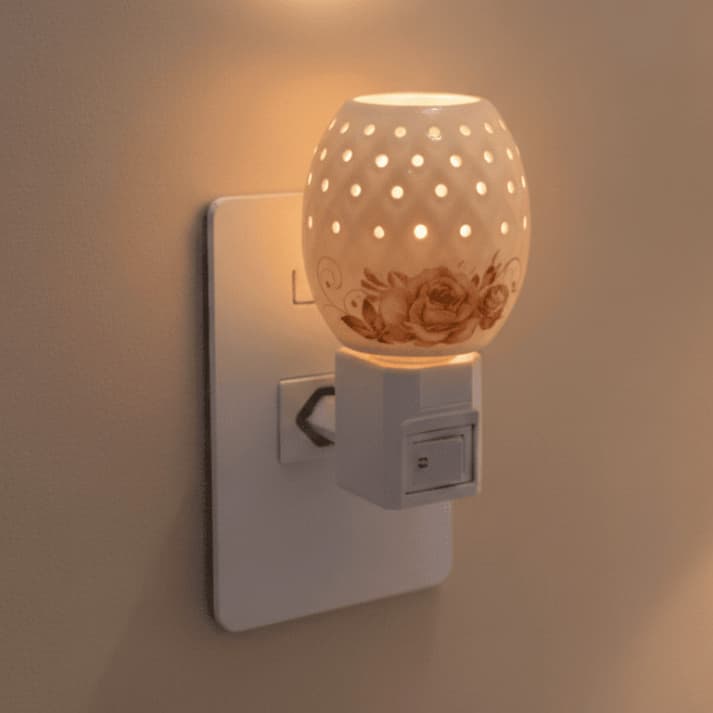 Difusor Elétrico Abajur Rosas Aroma Aromatizador Suave Delicado Ambiente Elegante Casa Compacto