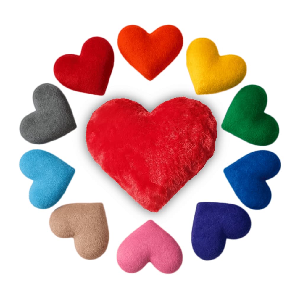 Almofada Em Pelucia De Coração Varias Cores Silicone