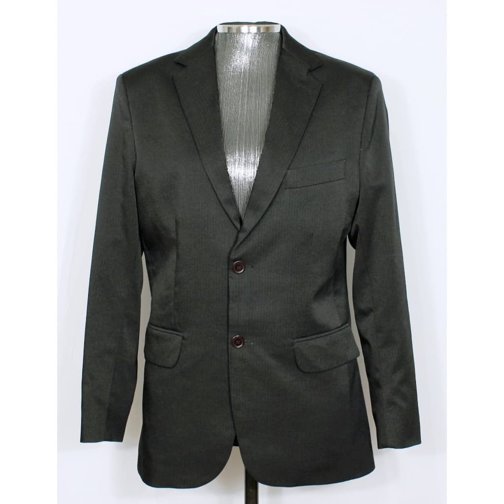 Conjunto terno social alfaiataria masculino slim fit preto risca de giz - Blazer 48 Calça 42- Ref. 5029 (brechó)