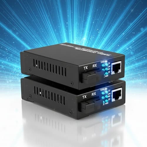 Par Extensor Conversor Fibra Óptica (par A + B) Gigabit 10/100/1000 Mb Conversores Mídia Rj45