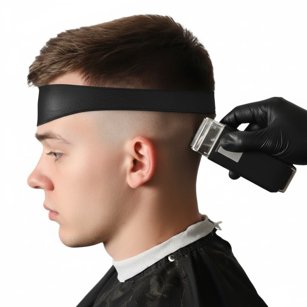 Guia Faixa Corte Sozinho Precisão Cabelo Degrade Disfarce Ajustável De Silicone