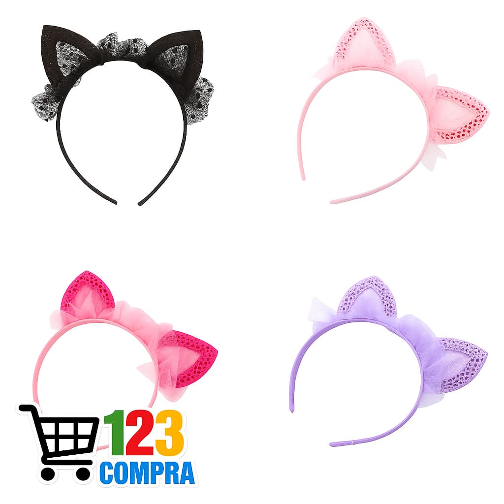 Tiara de Gato Para Festa - Halloween/Carnaval/Fantasia