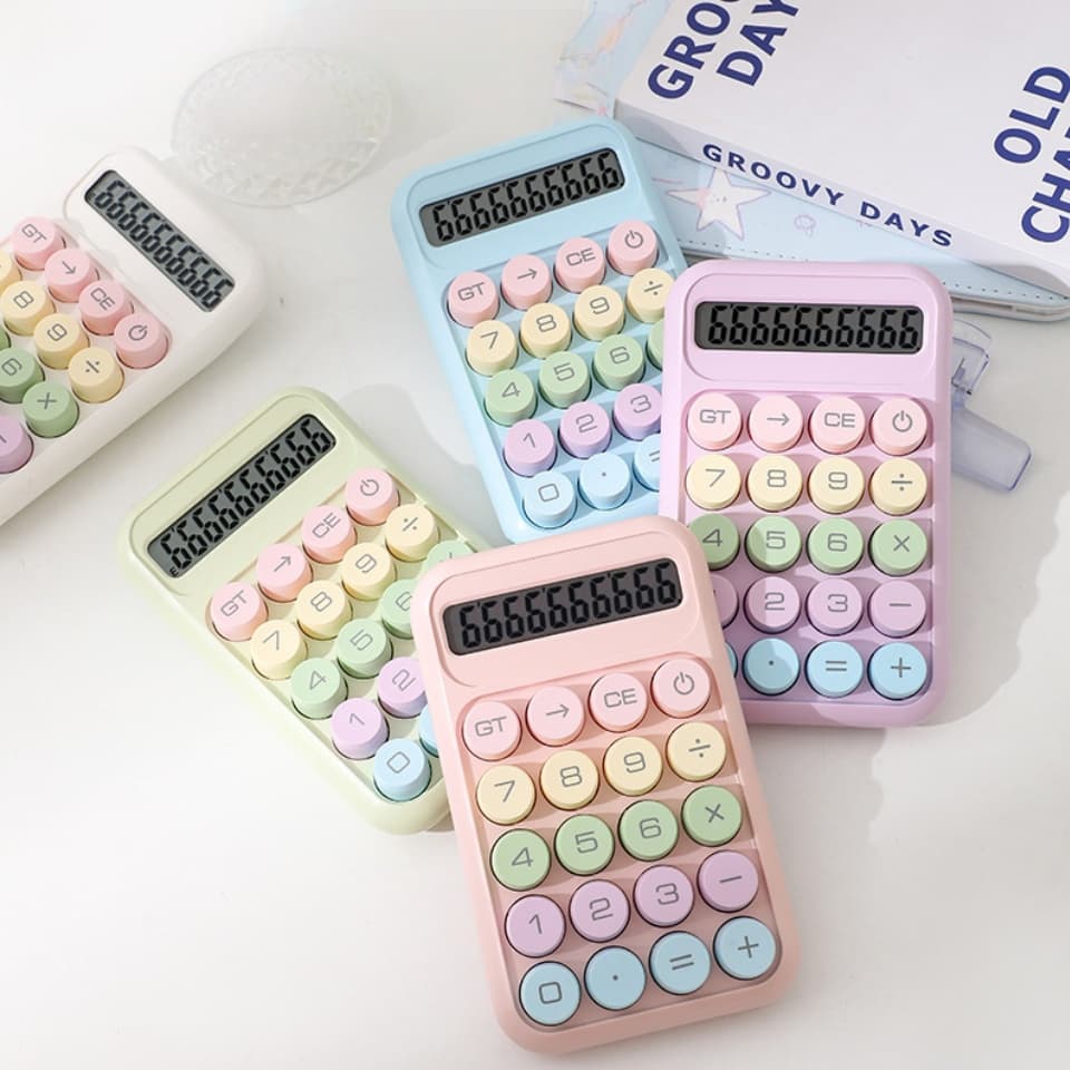 Calculadora de 10 Dígitos Teclado Mecânico cor de Morandi De Ponto Grande para diaria