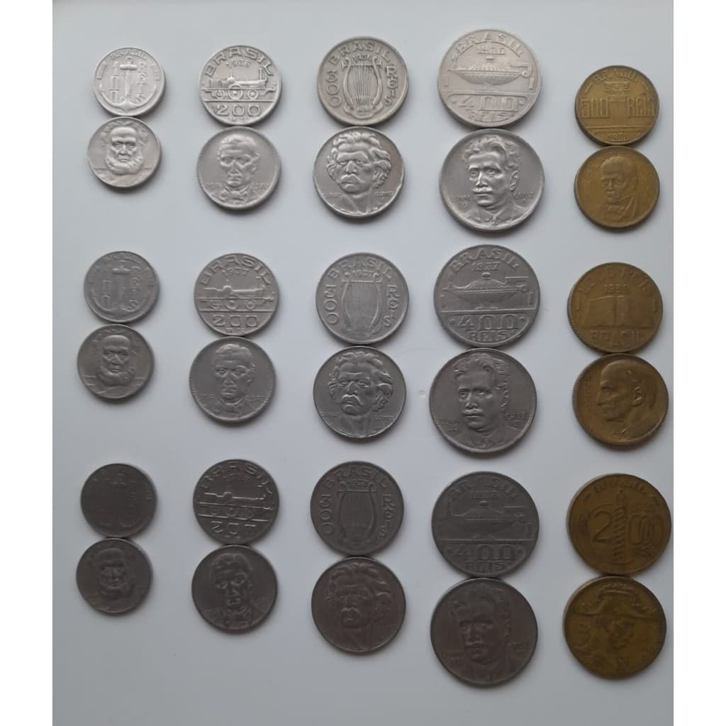 Moedas de réis, série Brasileiros Ilustres, de 1936 a 1938 (MBC/SOB).