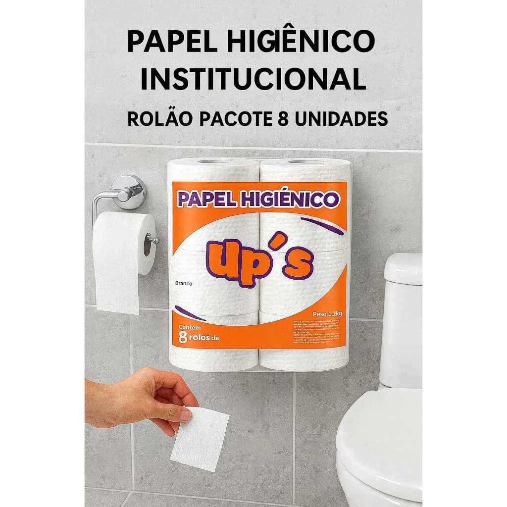 KIT Papel Higiênico Pacote C/8 Rolos Industrial e Ecônomico - 1,5kg Princesa
