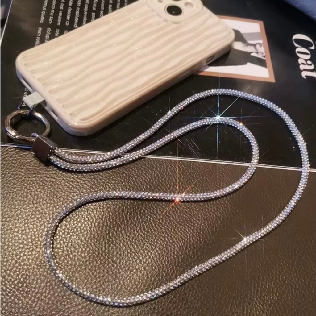 Cordão Antiperda Para Celular e Cordão De Strass Brilhante Pendurar No Cristal e Chaveiro Acessórios
