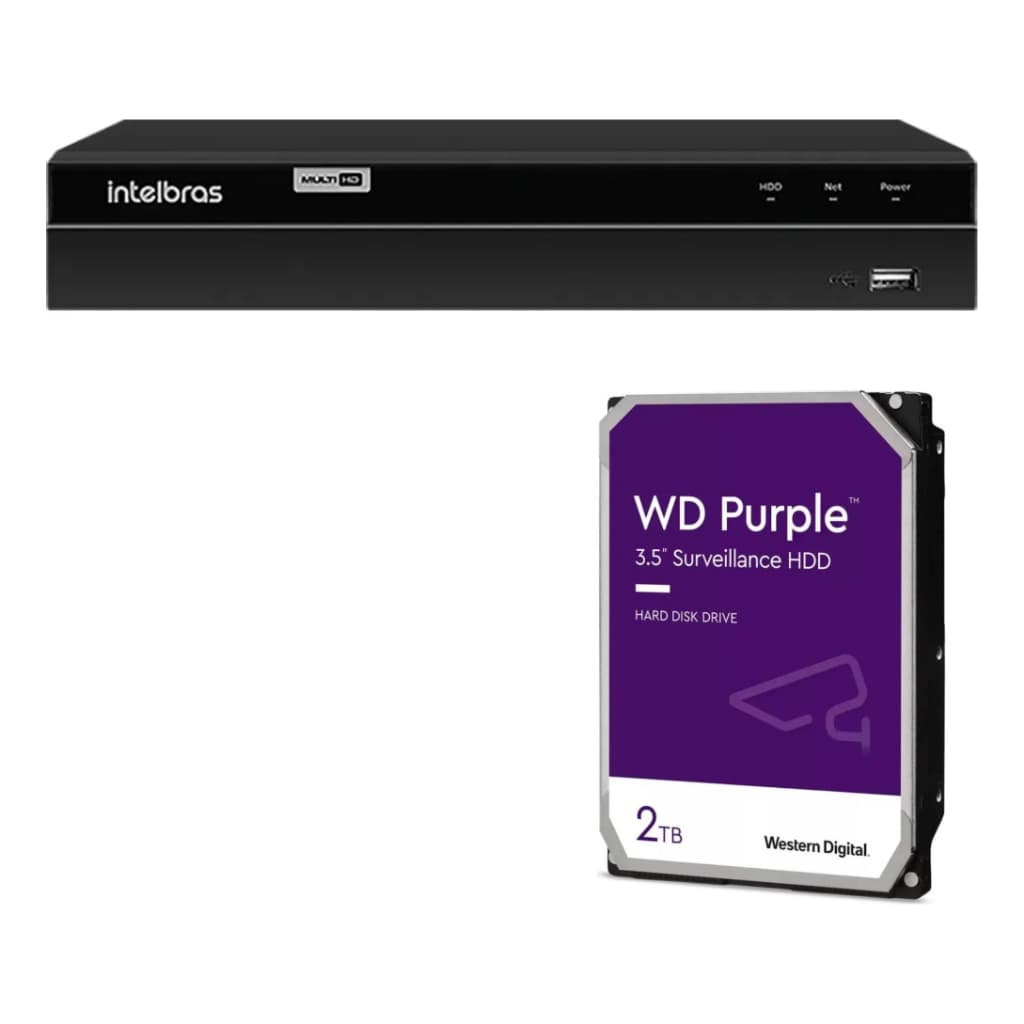 Dvr 4 Canais Full Hd Intelbras Mhdx 1204 Com Hd Interno Bivolt 127/220v
