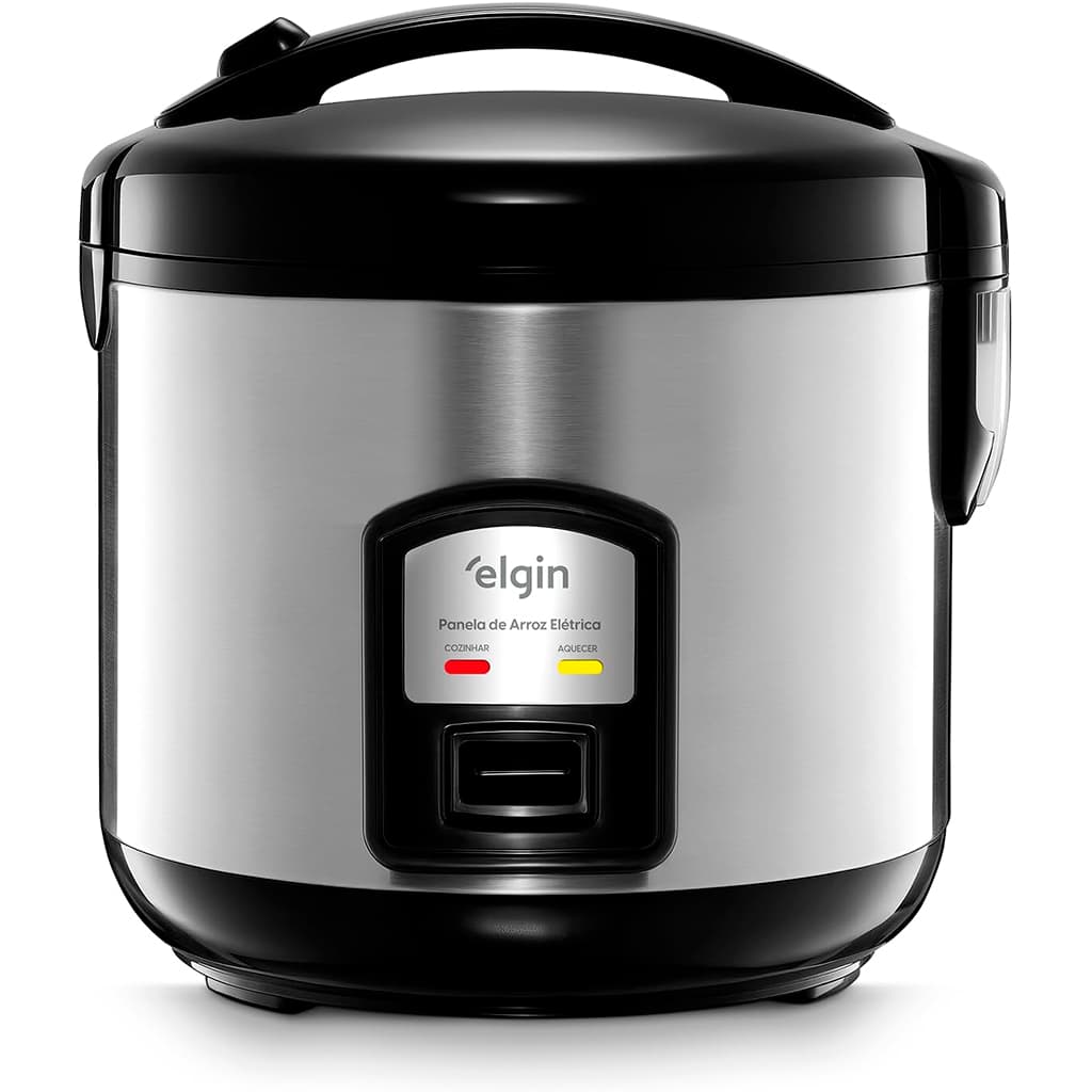 PANELA DE ARROZ ELÉTRICA ELGIN GRAN RIZZO 10 XÍCARAS 700W INOX (220V) CUBA 1,8L ANTIADERENTE + VAPOR