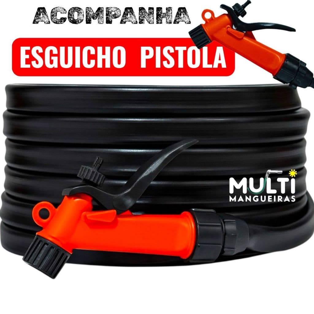 Mangueira de Jardim Reforçada Não Dobra Esguicho Pistola 10 a 50 Metros