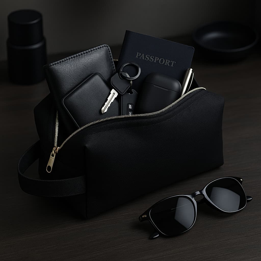 Kit 10 Bolsa Necessaires Masculina Viagem Basica Slim Bolsa Organizadora