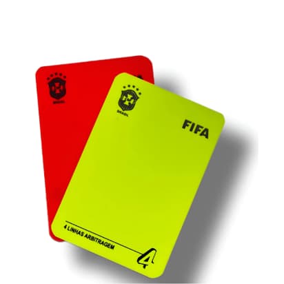 Cartão Árbitro 4linhas Oficial Futebol Amarelo E Vermelho