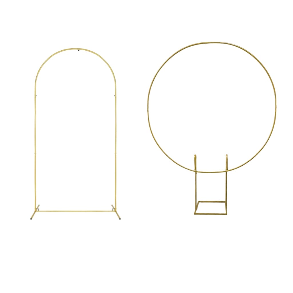 Kit 2 Painel Arco 1 Romano + 1 Rendondo Suporte Desmontável Estrutura Para Montar Fundo Com Bexigas de Festa Eventos