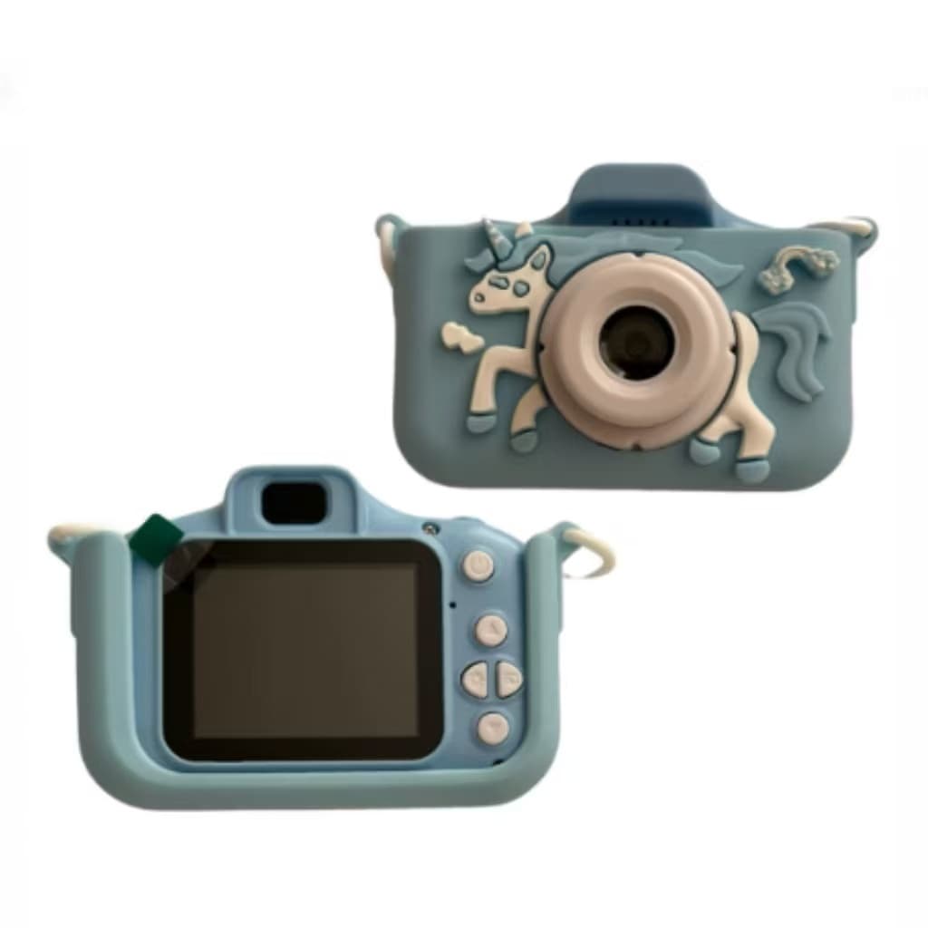 Câmera Infantil para Meninos, Meninas, Unicórnio de Desenho Animado com lente flip-up para Selfie e vídeo HD