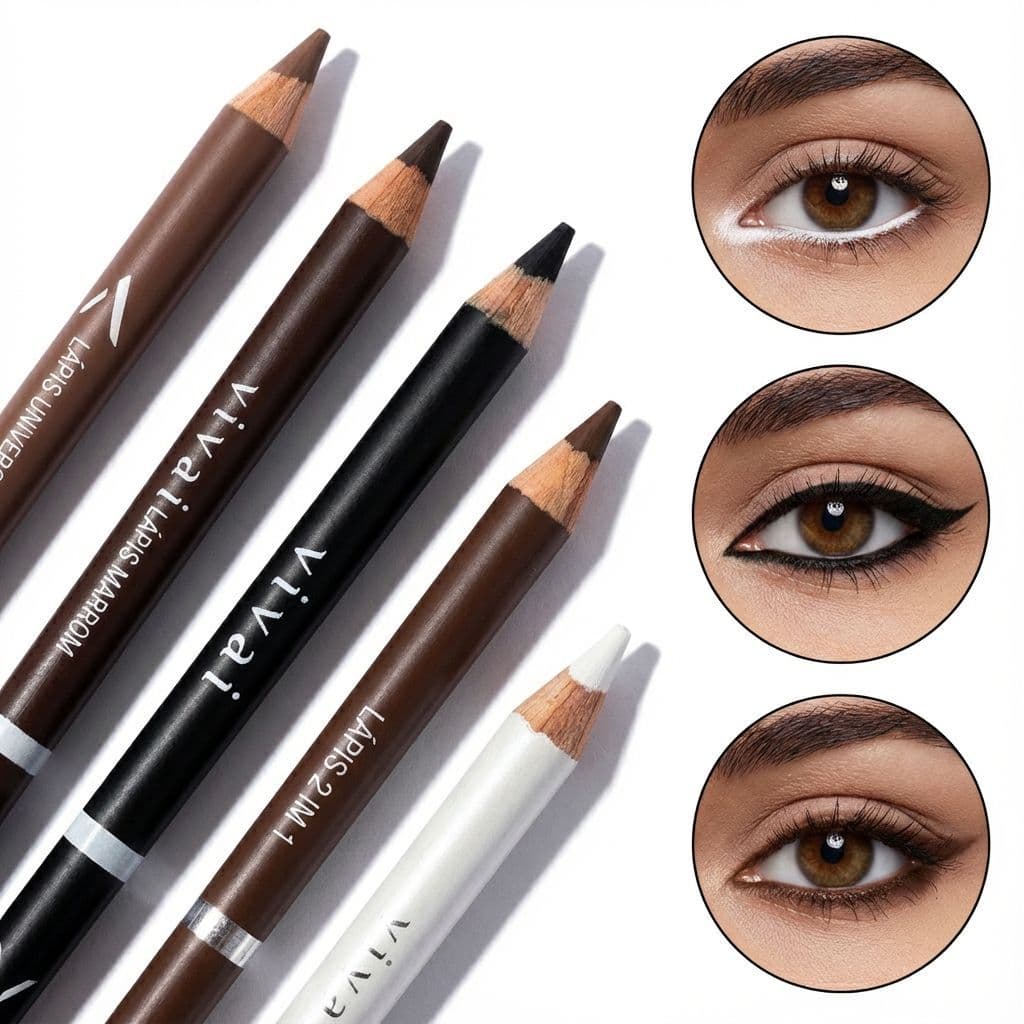 Lápis de Olho E Delineador / Sobrancelhas Marrom/Preto/Branco Maquiagem Vivai