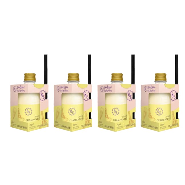 KIT 4 DIFUSOR DE AMBIENTE COM VARETAS  - ESCOLHA -250ml - BOUTIQUE DAS ESSENCIAS
