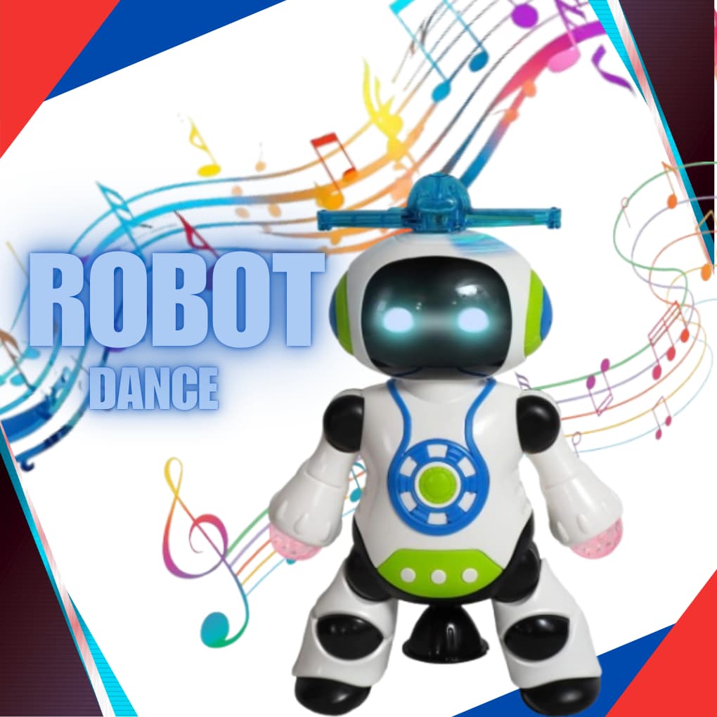 Brinquedo Robô Dança Dançarino Gira 360 Graus Robot Som e Luz Led Música Brinquedo infantil