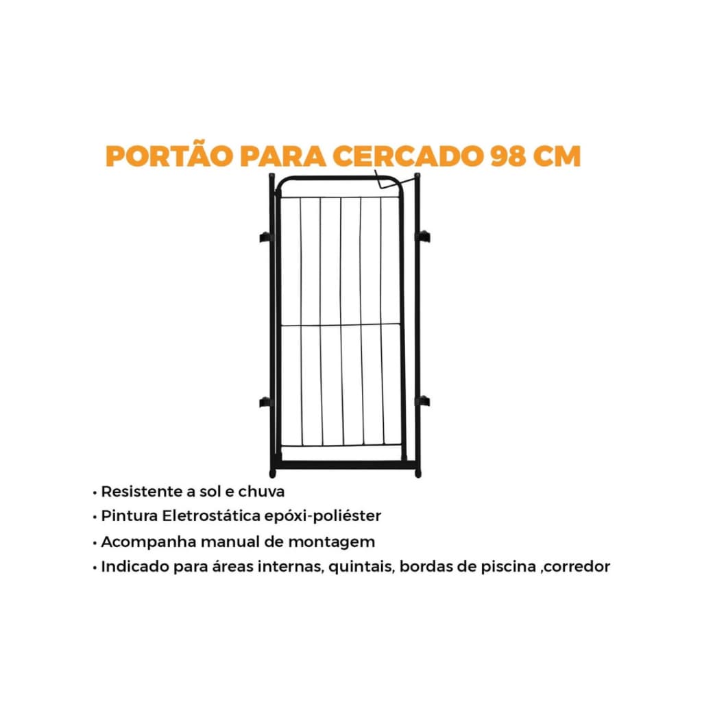 Portão Pet 98cm para Cercado • Grade Segurança Cachorro • Cães e Filhotes