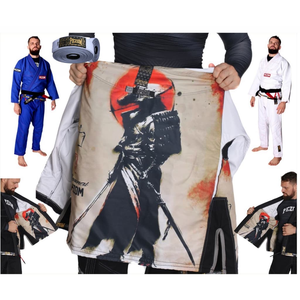 Kimono Jiu Jitsu Trançado 100% Forrado Samurai Color Pezom e Faixa