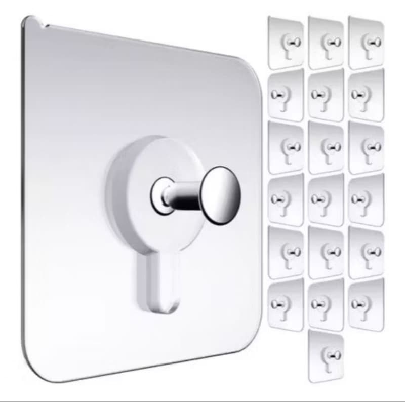 20 Unidades de Gancho de Parede Sem Prego Sem Furar Cabide Auto Adesivo Multiuso