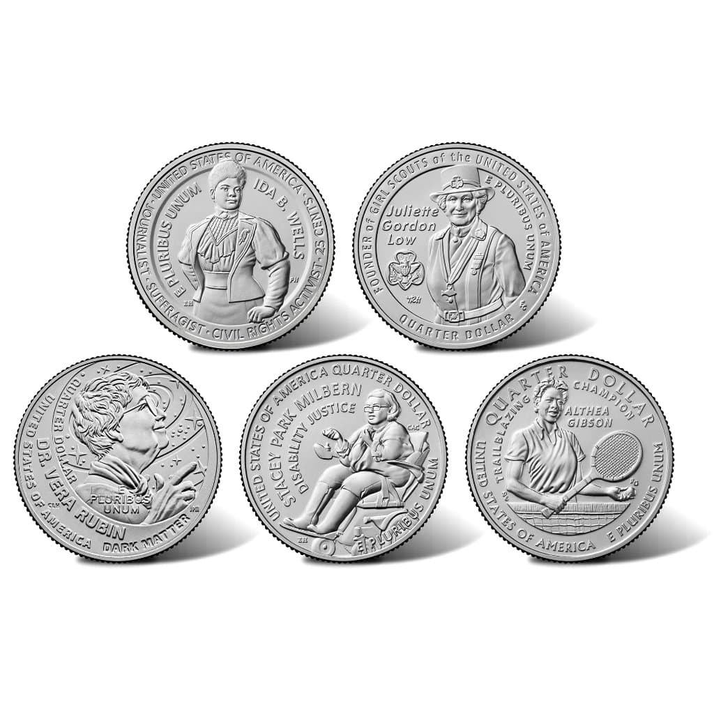 Moeda de Quarter Dólar, EUA, 2025, FC, Comemorativa Série Mulher Americana, excelente estado de conservação, 24,26mm
