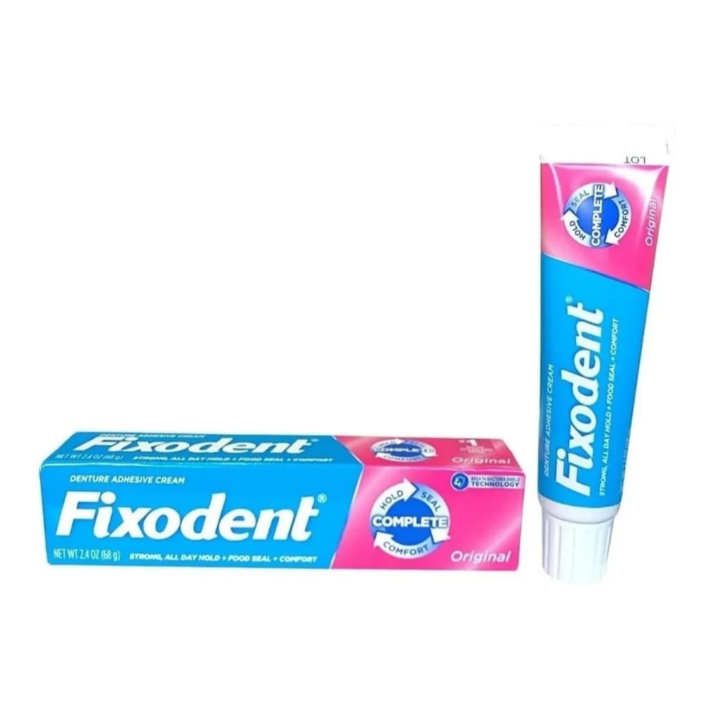 Fixador de Prótese Dentária Fixodent em Gel Sem Glúten Original 68g