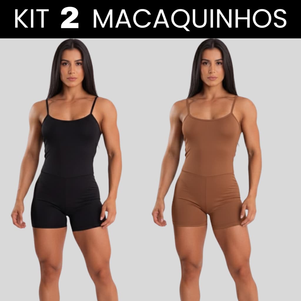 Kit 2 Macaquinhos Fitness Academia Confortavel Zero Transparencia Elastico Tecido Premium