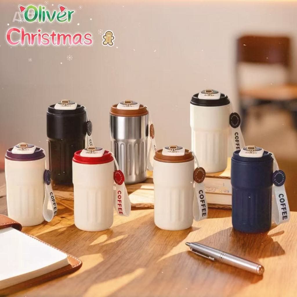 Copo Térmico Cafe 450ml Inox com Display Digital e Tampa com Trava – Mantém Temperatura por Horas--Oliver