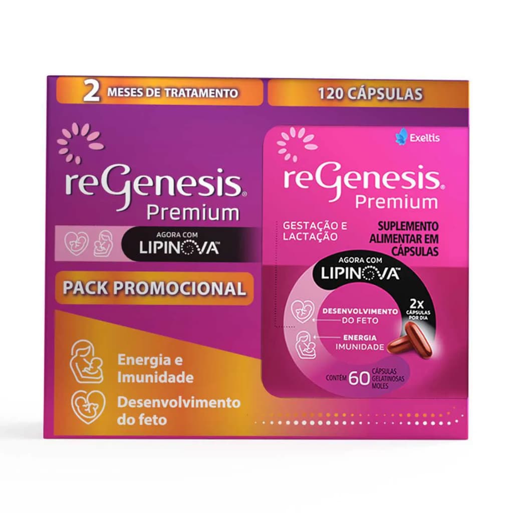 ReGenesis Premium Lipinova para Gestantes 120 cápsulas