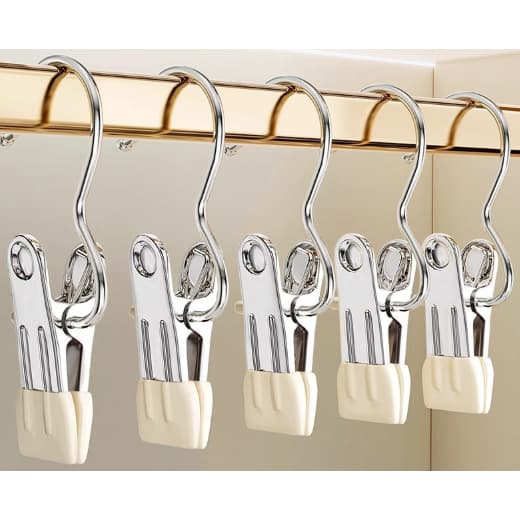 Mini Cabide Gancho para Roupa Ganchos de Calça Jeans Aço Inoxidável