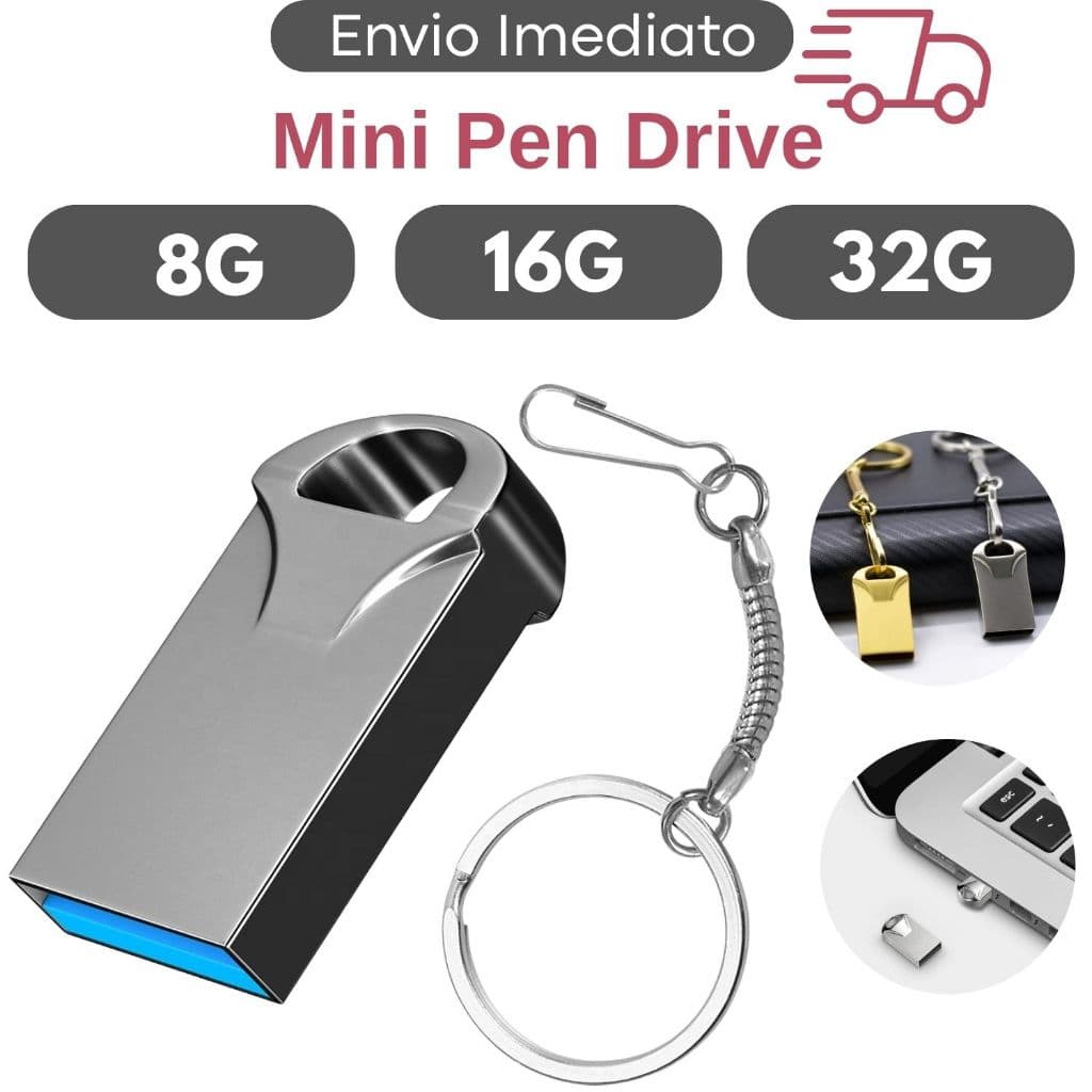 Mini Pendrive Original Modelo Chaveiro Metal Prova de Água Usb 8GB/16GB/32GB