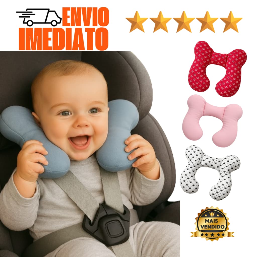 Almofada Para Pescoço Com Apoio Cabeça Bebe Cadeirinha