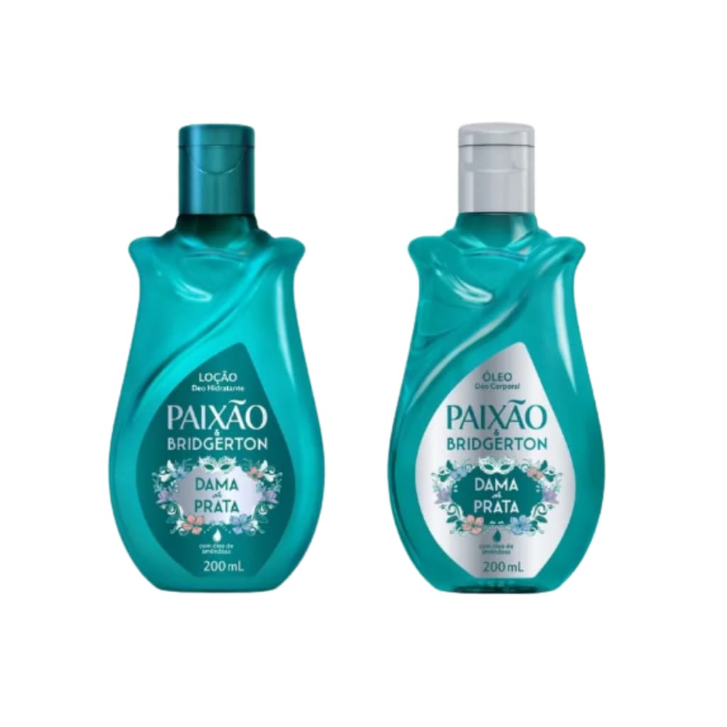 Paixão & Bridgerton Dama De Prata Kit e avulso Óleo + Hidratante Fragância de Flor Iris E Amendoas