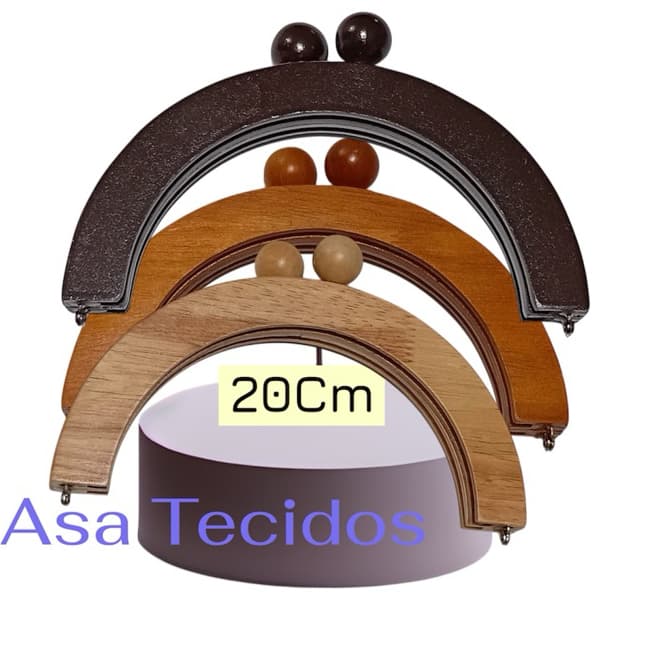 Fecho da Vovó em Madeira Imantado Para Bolsa Artesanato Crochê - Und