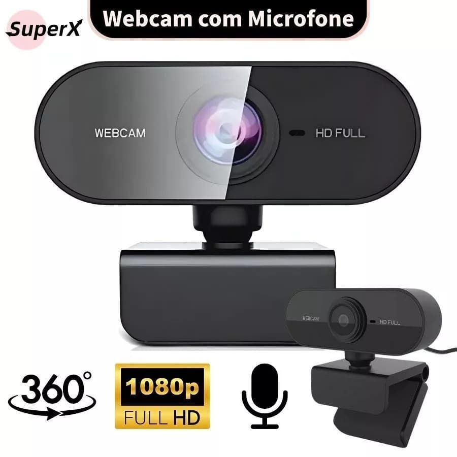 Webcam Full HD 1080p com Microfone para PC e Notebook – Ideal para Home Office e Aulas Online  A0198