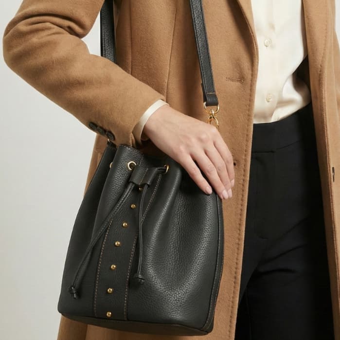 Bolsa Feminina de Ombro Couro Sintetico Grande Capacidade com Cordão para Ombro  Envio Inmediato