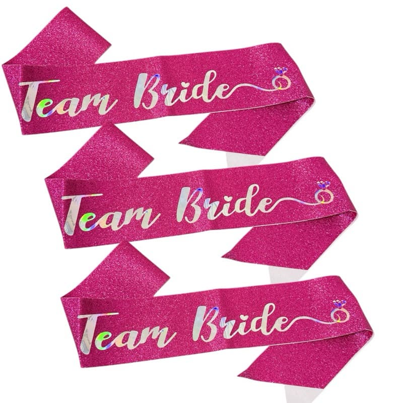 kit 3 Faixas Team Bride Pink Rose Ou Preta Madrinhas