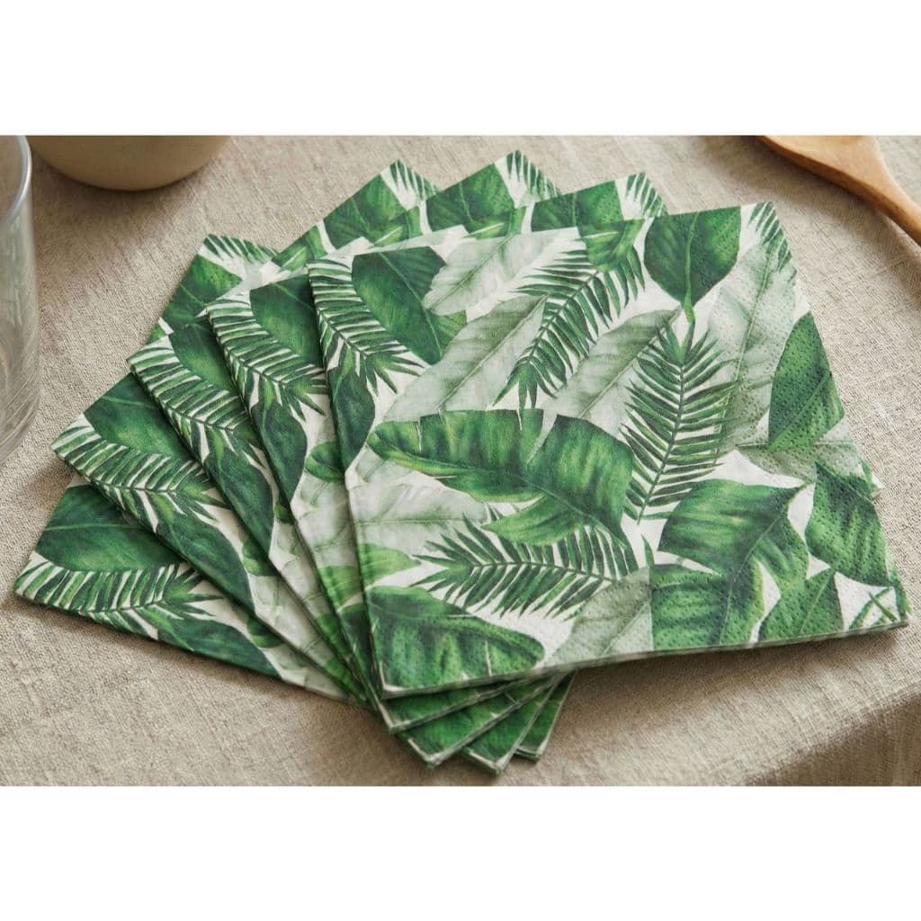 Guardanapos Papel Decorado Folhagens Verde Cromus