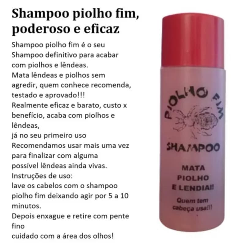 Shampoo de Ação Contra Piolho, 1 Unidade