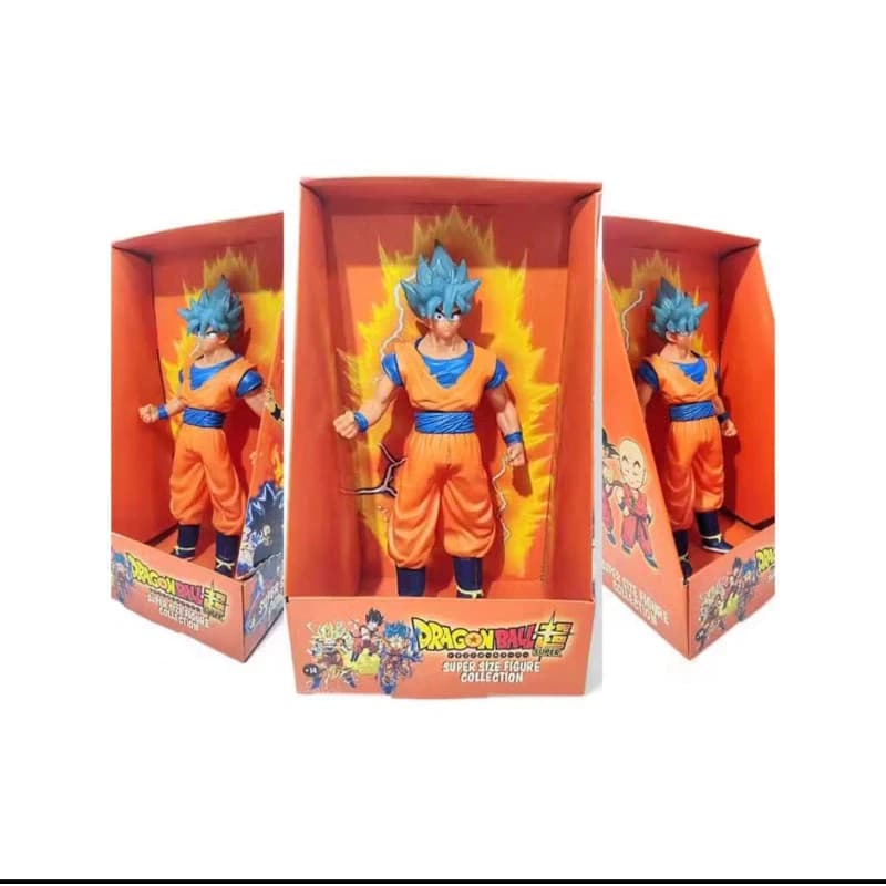 Boneco Goku Super Sayajin Blue em Vinil 22cm C/ Caixa Dragon Ball Envio Imediato Azul