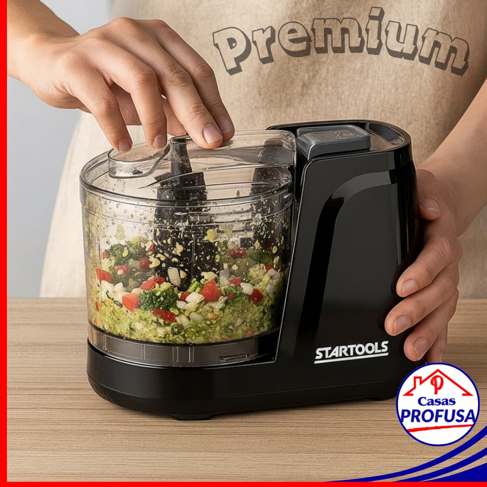 Mini Processador Triturador de Temperos Alimentos Elétrico 350ml Potente 127V 100W ou 220V 200 Preto