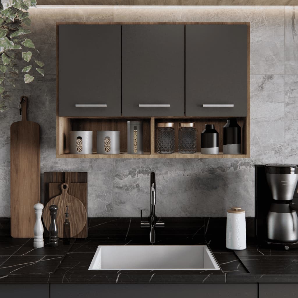 Armário 3 Portas Organizador Multiuso Pronta Entrega Com Nicho para Canecas Móveis Bonatto