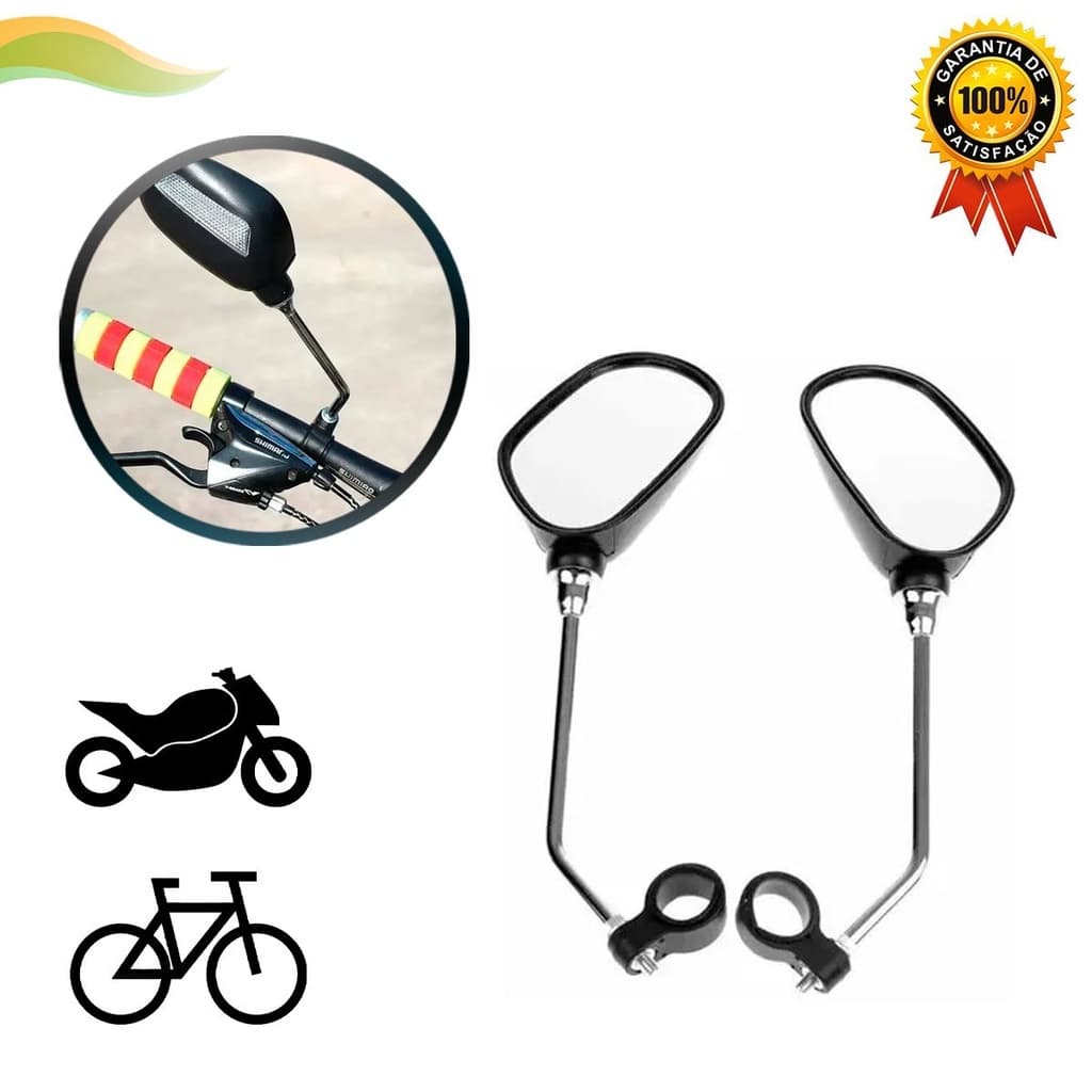 Espelho Retrovisor Para Bicicleta Eletrica Mobilete Bike Motorizada Mtb Guidão Alta Qualidade