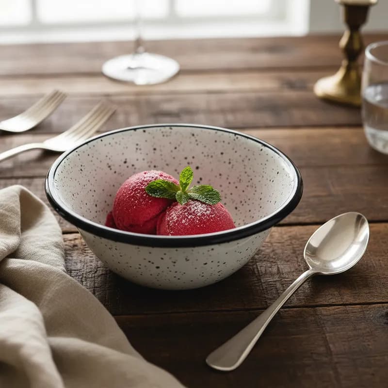 Tigela Vasilha Pote Esmaltada Àgata Artesanal  12cm - 500ml - Granitado