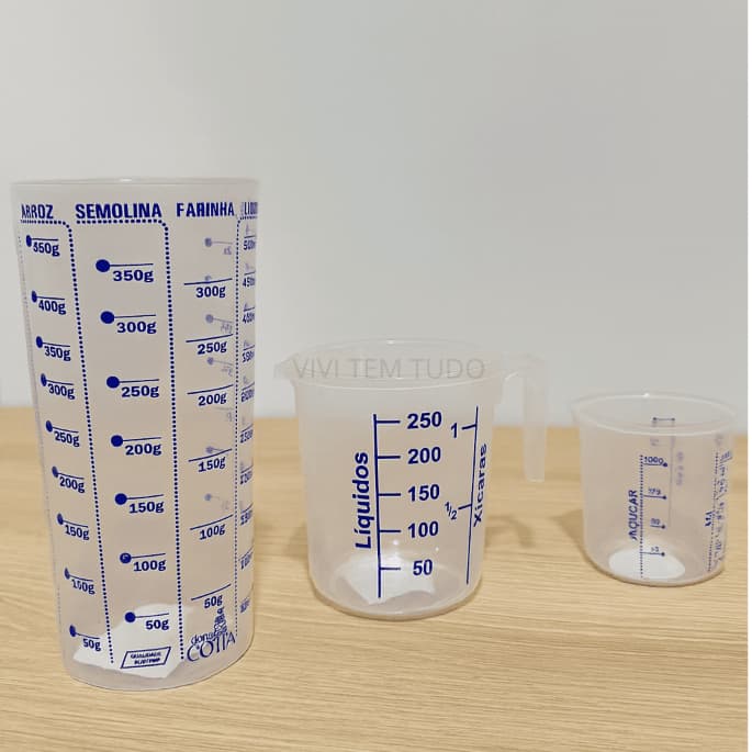 Kit 3 Copos Medidor Bico Dosador Medida 500ml / 250ml / 100ml