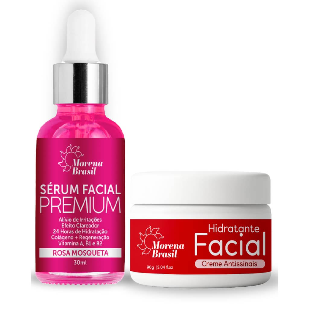 Sérum Rosa Mosqueta e Creme Antissinais: Kit Antissinais para Cuidados Faciais
