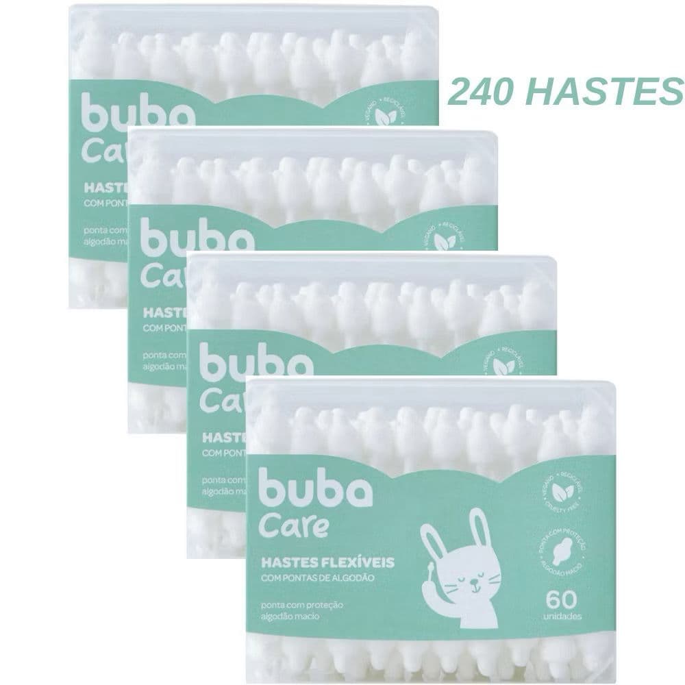 Kit Cotonetes Hastes Flexíveis Buba Infantil Para Bebês