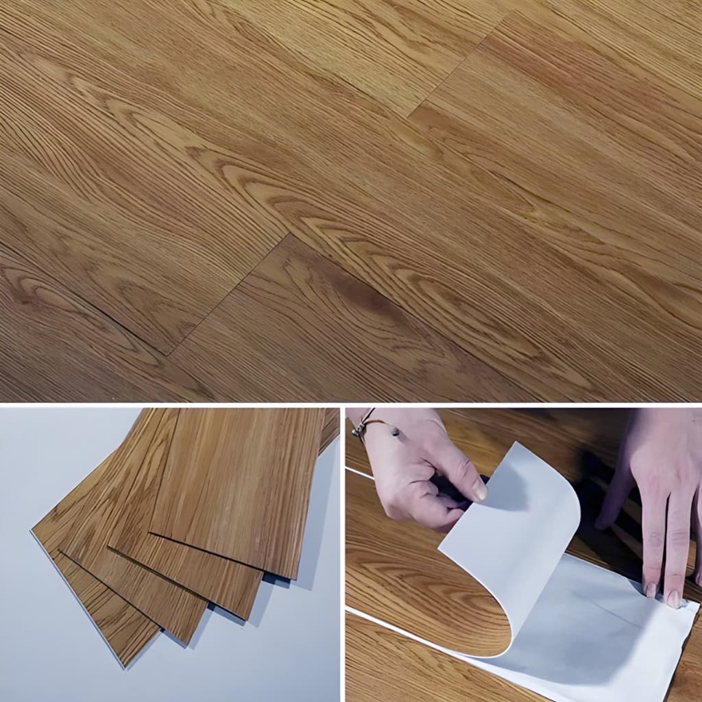 Piso Vinílico Autocolante Adesivo Madeira Lavável Chão Caixa 36 folhas fácil aplicação moderno 4 mm.