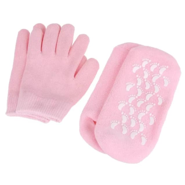 Kit de Meias e Luvas de Hidratação para Mãos e Pés - Reutilizável, Contra Ressecamento e Rachaduras